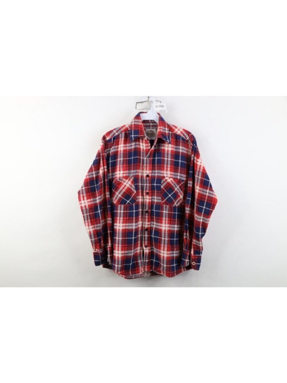 Vtg 70s Streetwear Mens Small Faded Flannel Board Collared Button Shirt Plaid